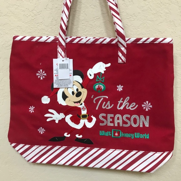 Disney Parks Christmas Tis The Season Tote Bag NWT - Picture 2 of 8